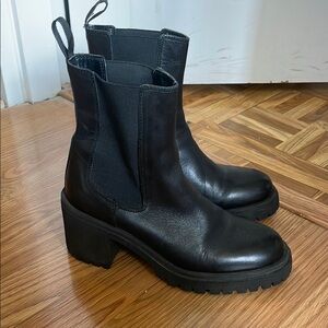 Black Leather Chelsea Boots